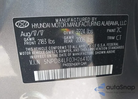 2018 Hyundai Elantra Sel from USA, damaged, VIN 5NPD84LF0JH264101